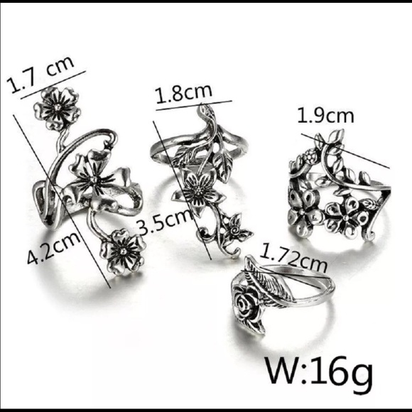 🐑NWT 4 Piece Middle Finger To Knuckle Ring Set - Picture 5 of 6
